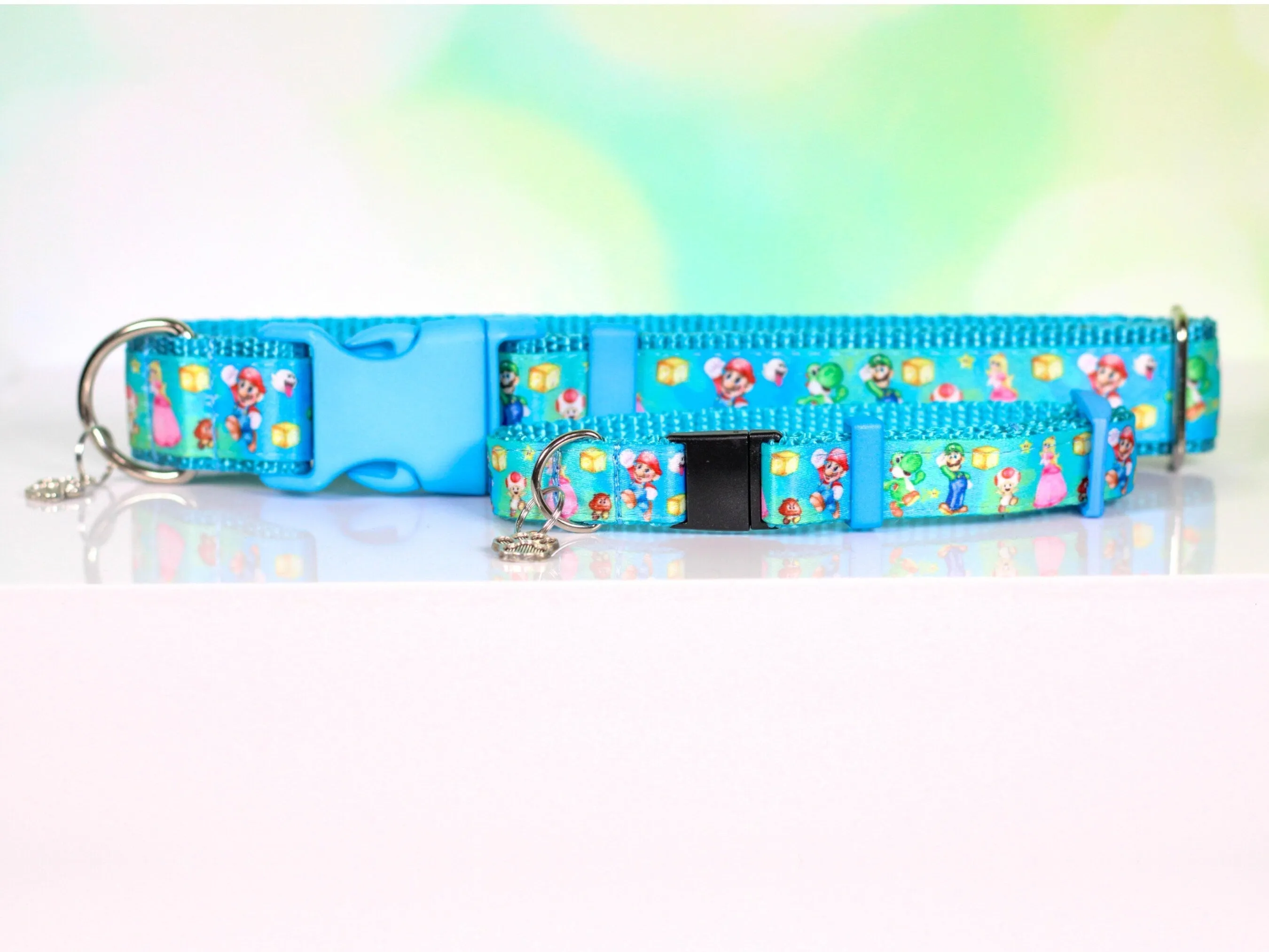 Mario dog collar, Adjustable dog collar, Boy dog collar, Wide cat collar , Breakaway cat collar,