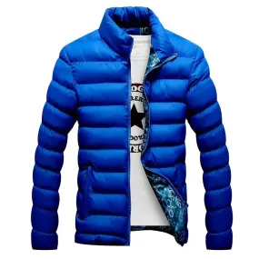 Mens Winter Warm Slim Casual Windbreaker Quilted Jacket