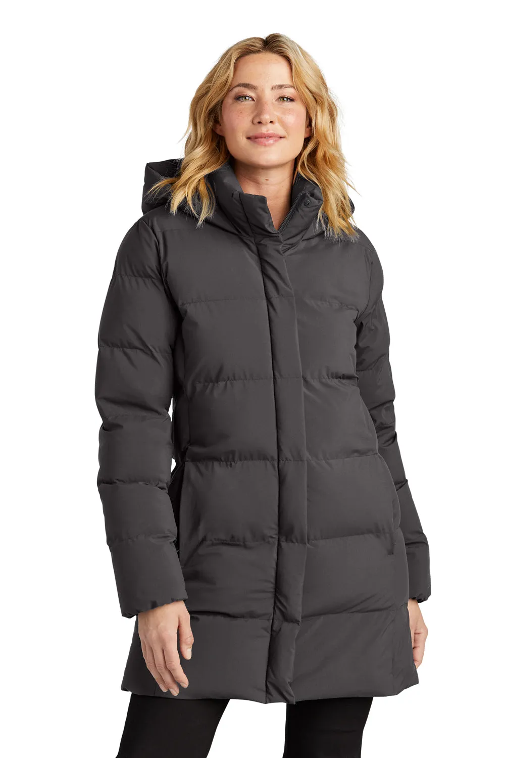 Mercer Mettle Womens Water Resistant Full Zip Hooded Puffy Parka - Anchor Grey