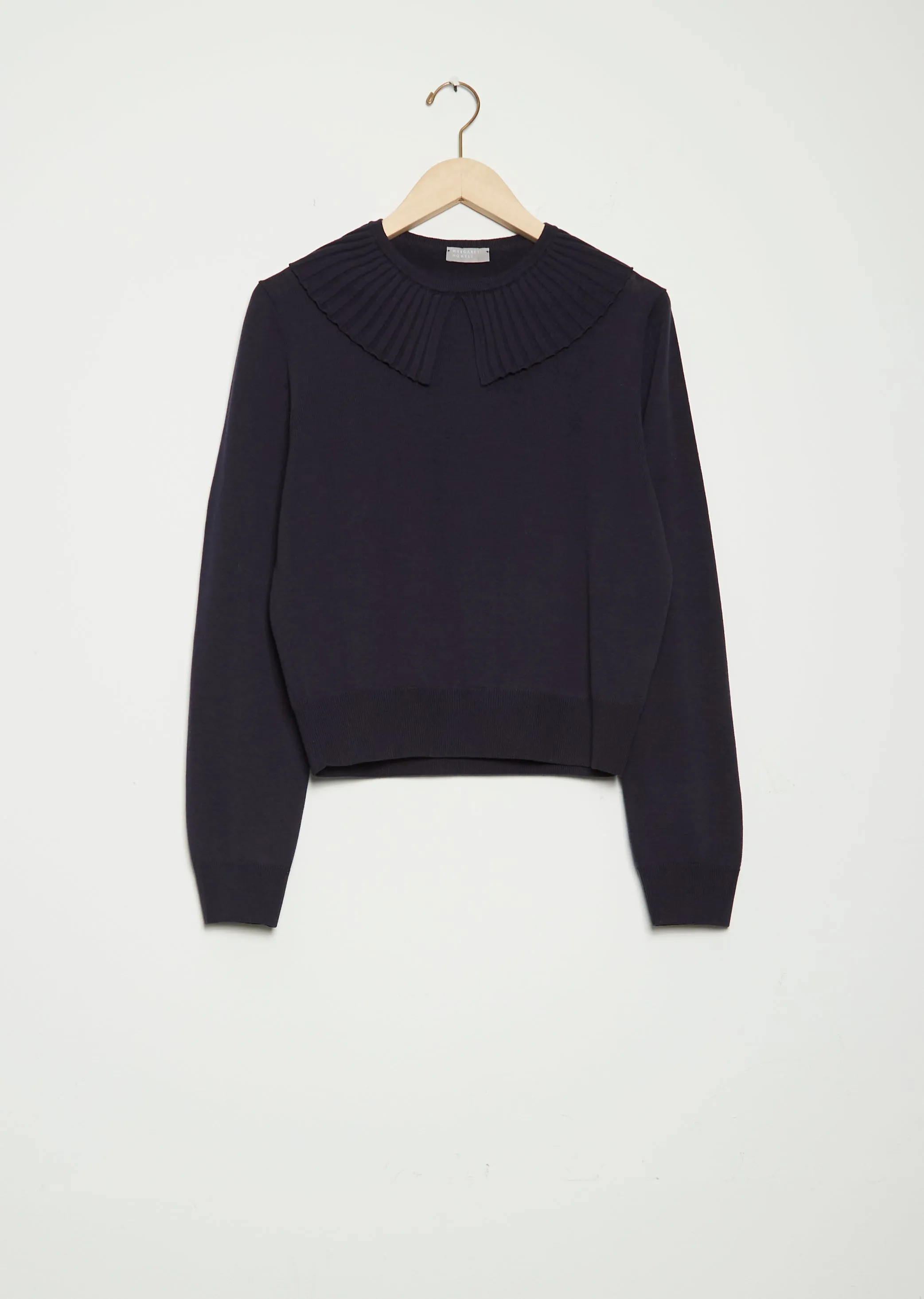 Merino Wool Fluted Collar Jumper