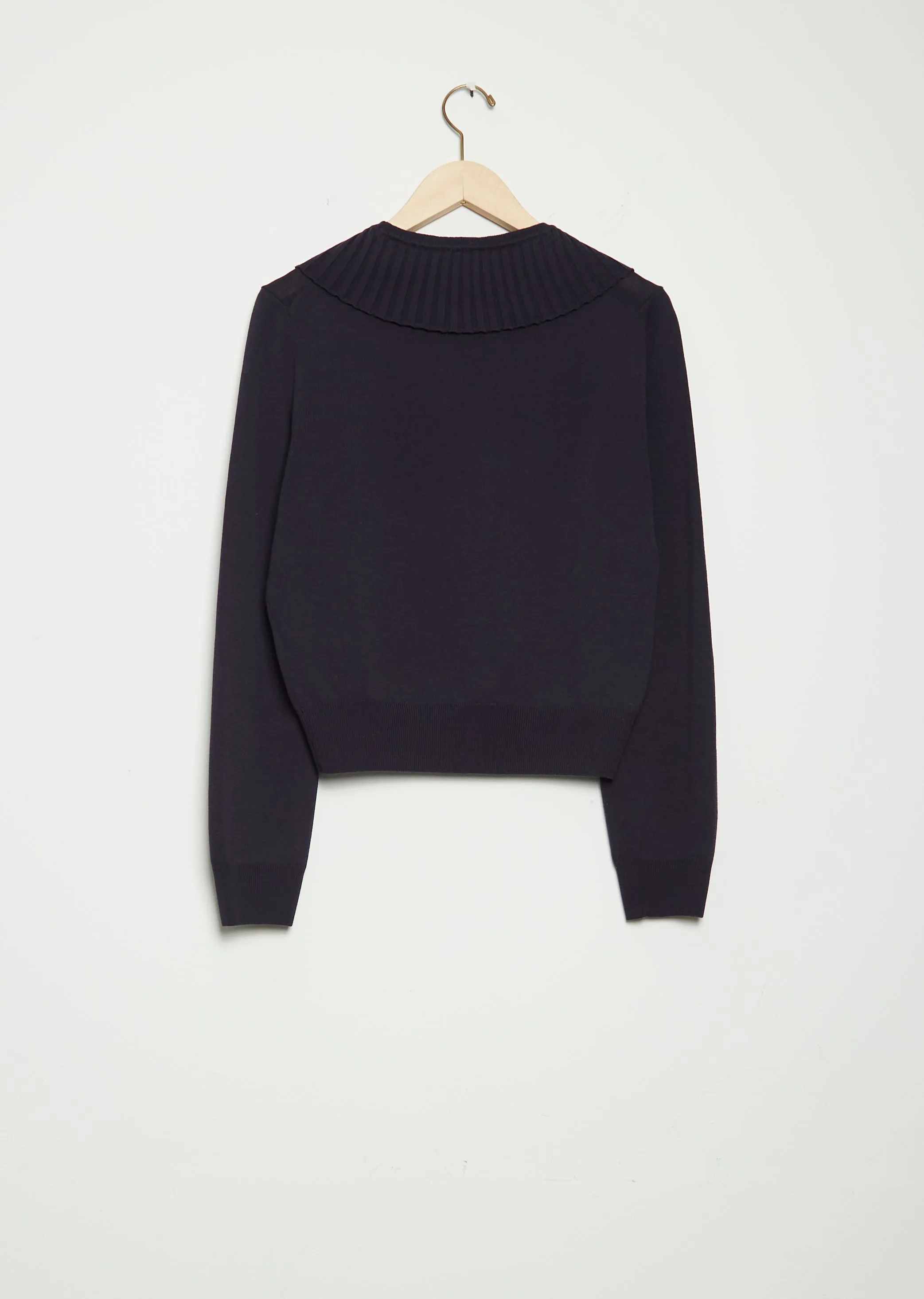 Merino Wool Fluted Collar Jumper