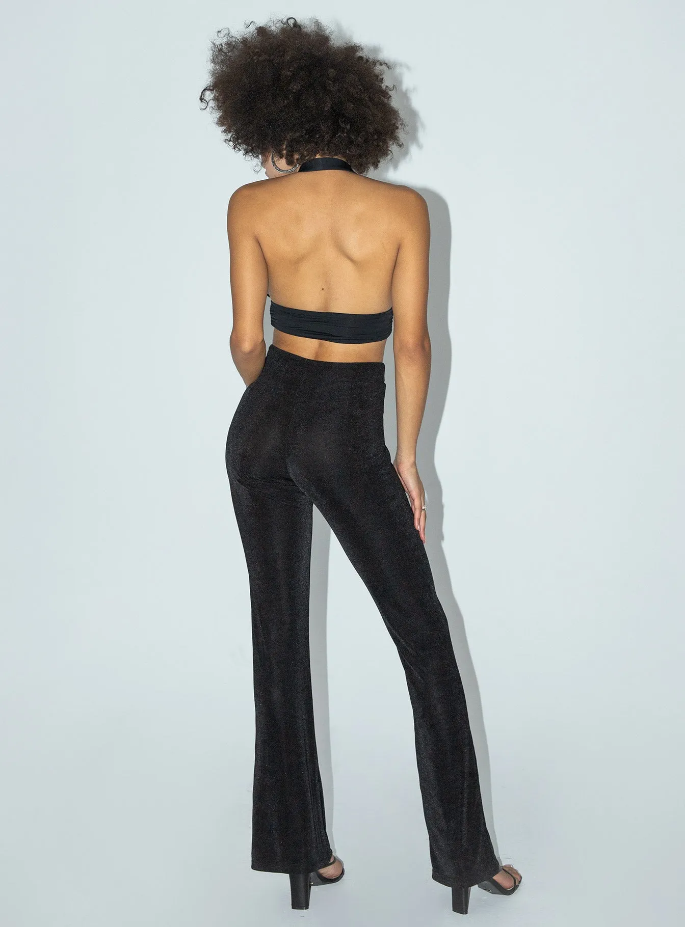 Motel Tarava Trouser Crepe Hotfix Diamante Black