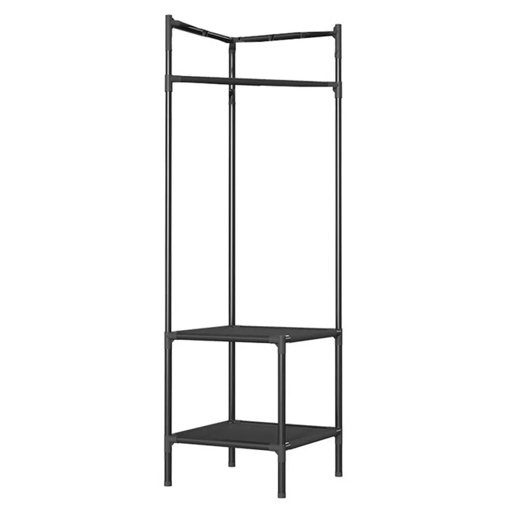 (Net) Corner Coat Rack 2 Layers Clothes  Closet Organizer with Shoe Rack for Corner Entryway Organizer / 565542