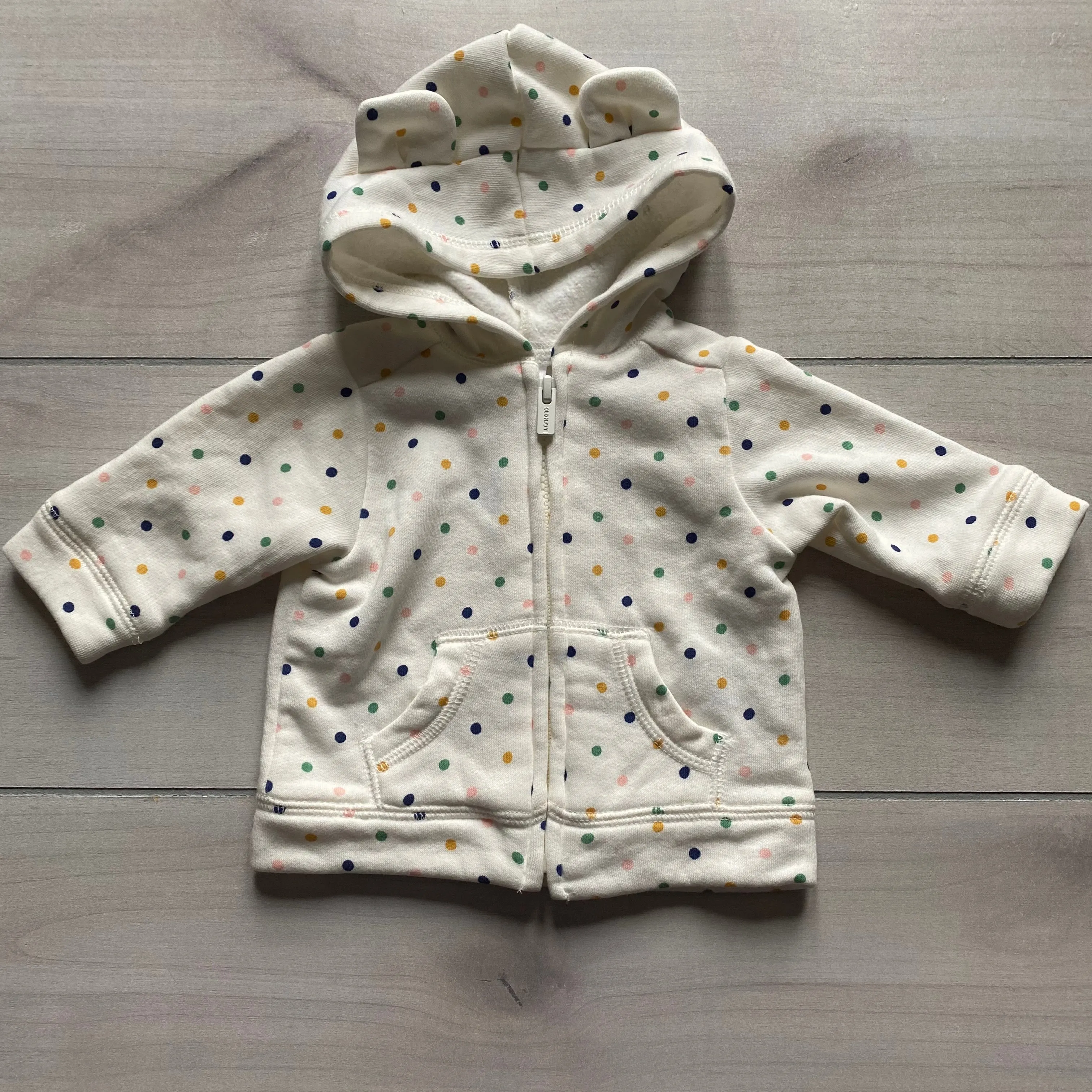 NEW Old Navy Polka Dot Hooded Zipper Cotton Jacket