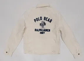 Nwt Polo Ralph Lauren Teddy Bear Embroidered Trucker Jean Jacket