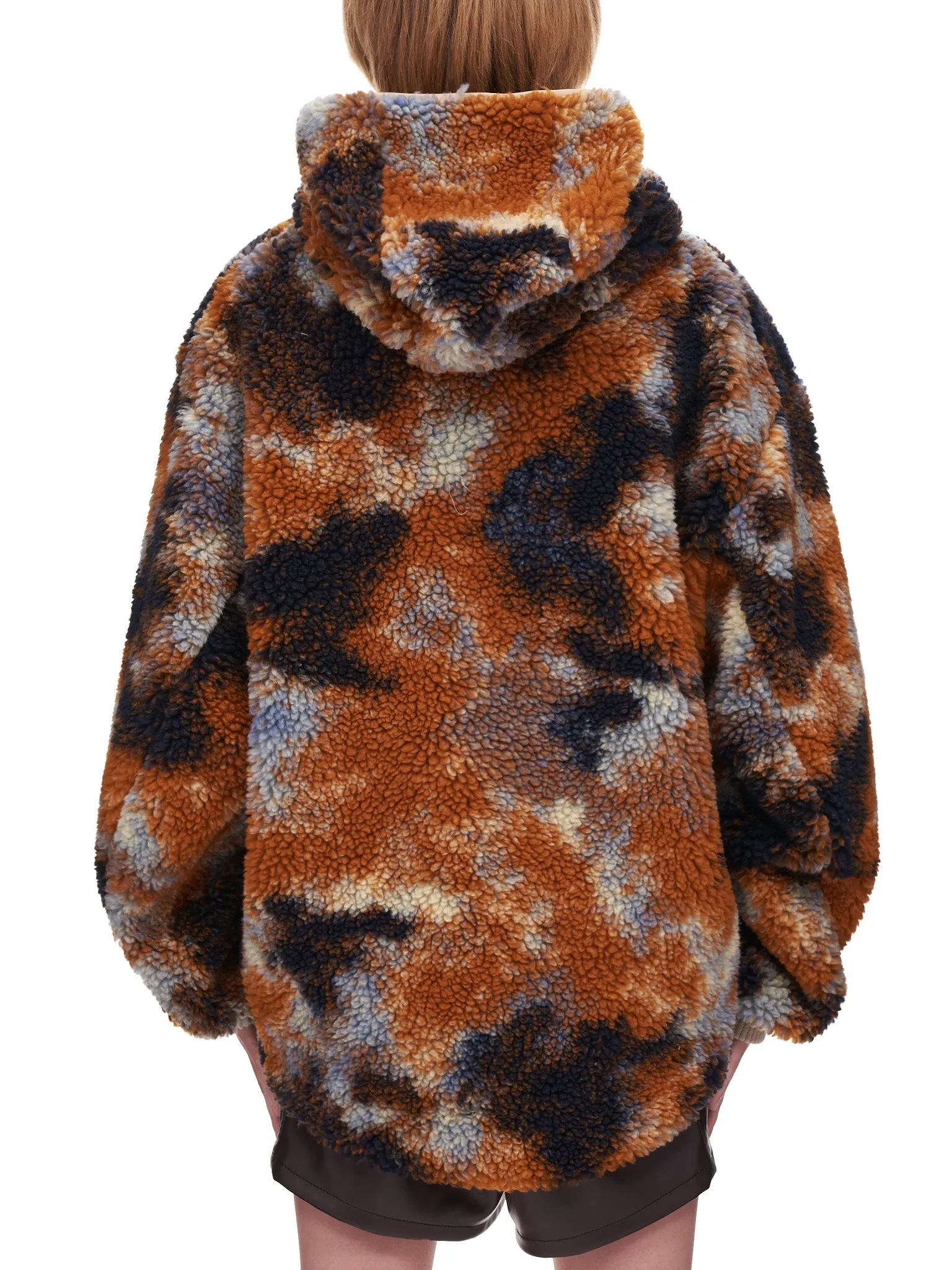 Oversized Zip up Fleece Hoodie (R13WR070-R104A-RUST-CAMO)