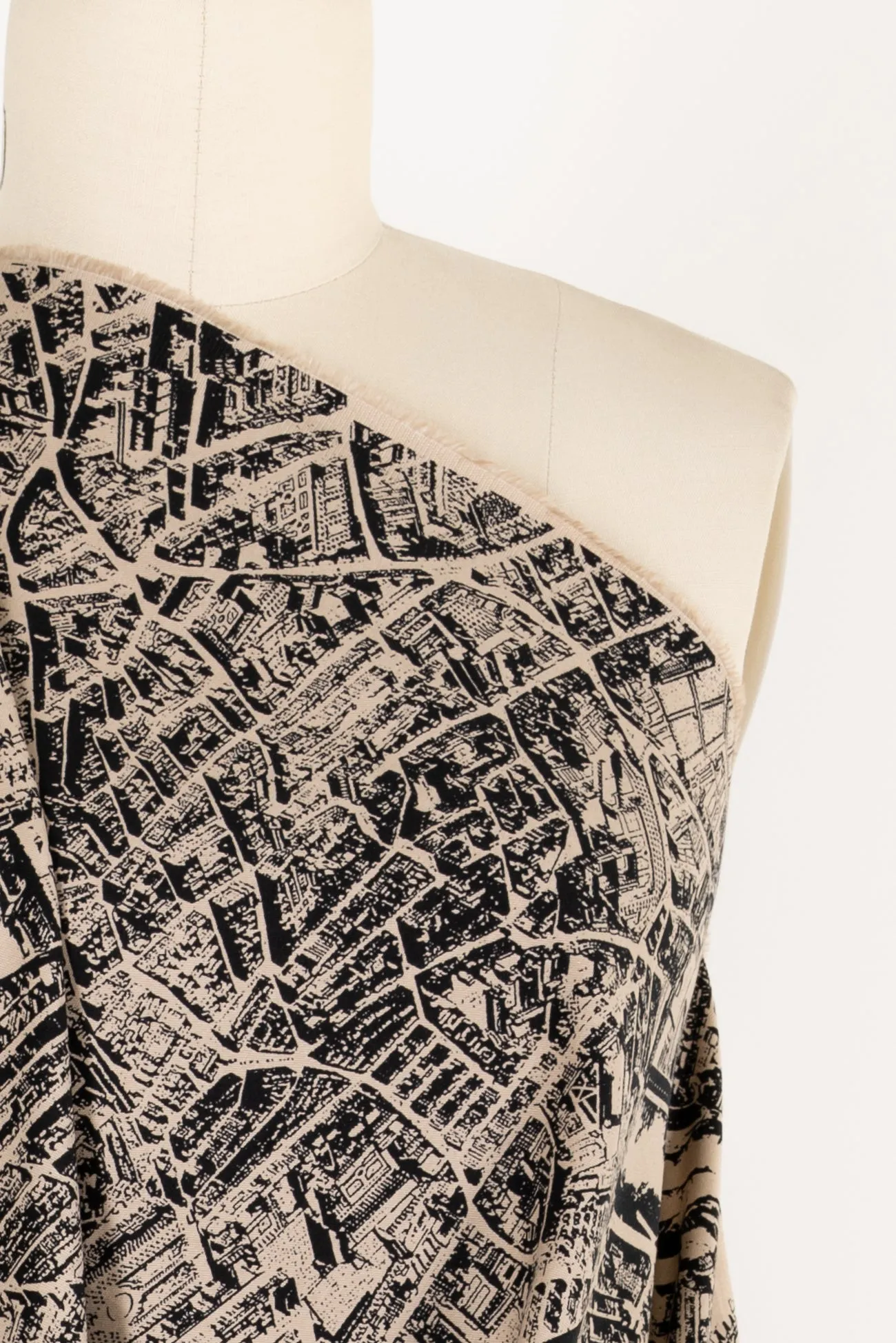 Paris Map Italian Stretch Cotton Woven