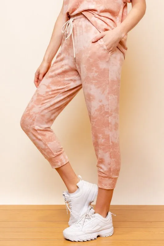 Peach Tie Dye Loungewear Set