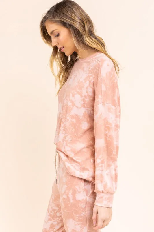 Peach Tie Dye Loungewear Set