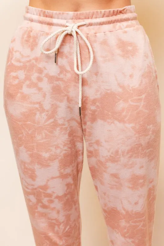 Peach Tie Dye Loungewear Set