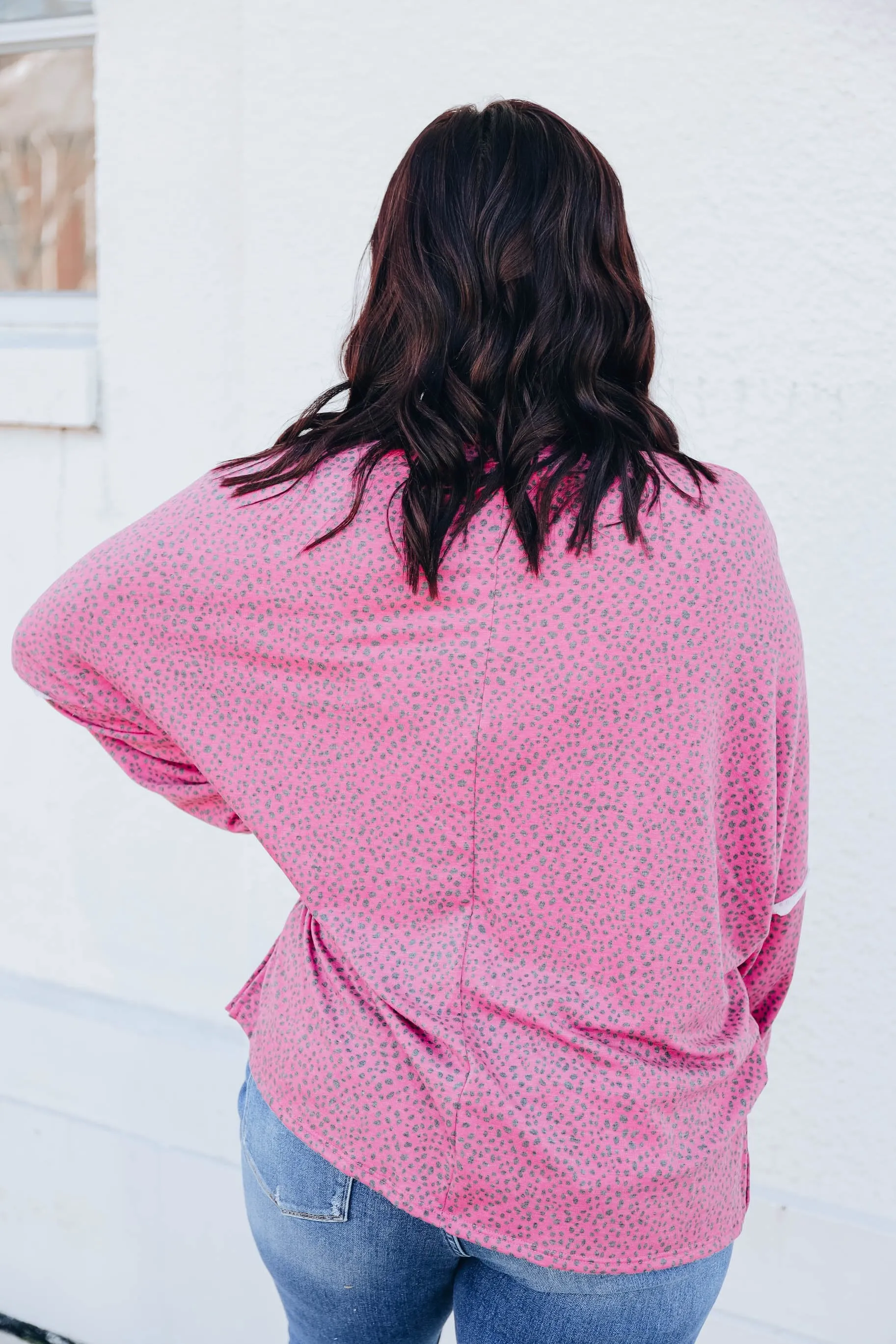 Pink Rose Leopard Print Top