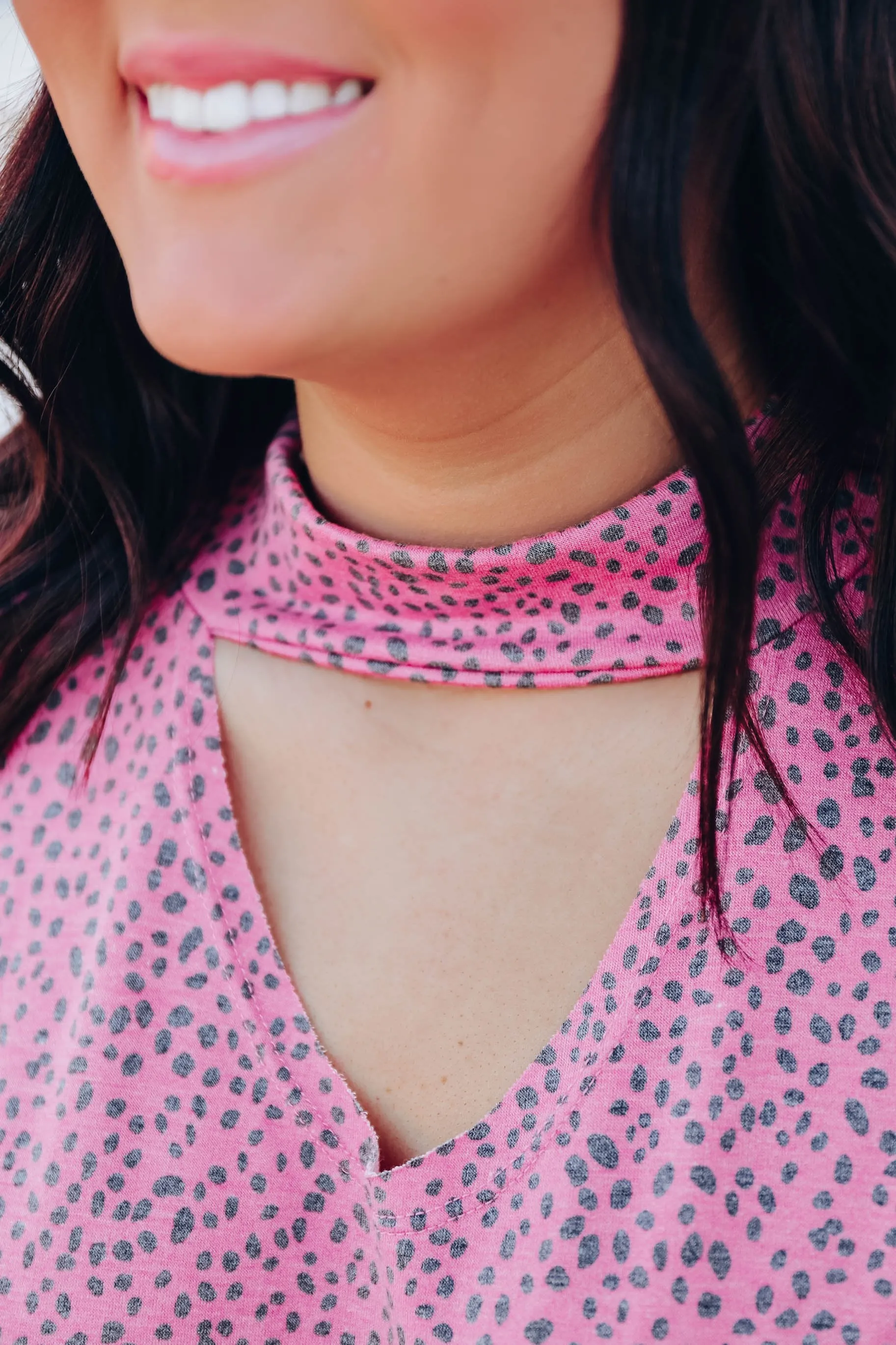 Pink Rose Leopard Print Top