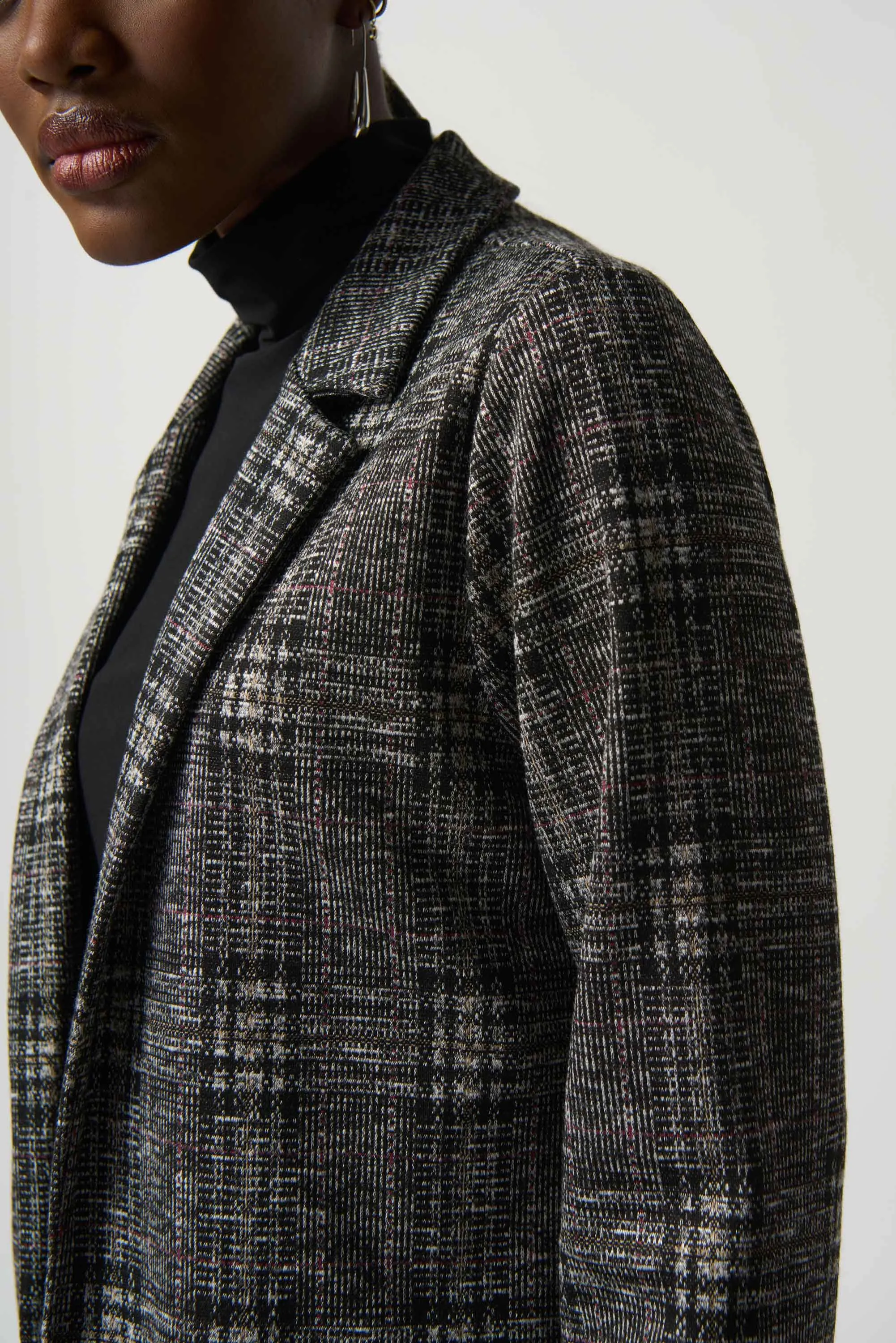 PLAID LONG BLAZER