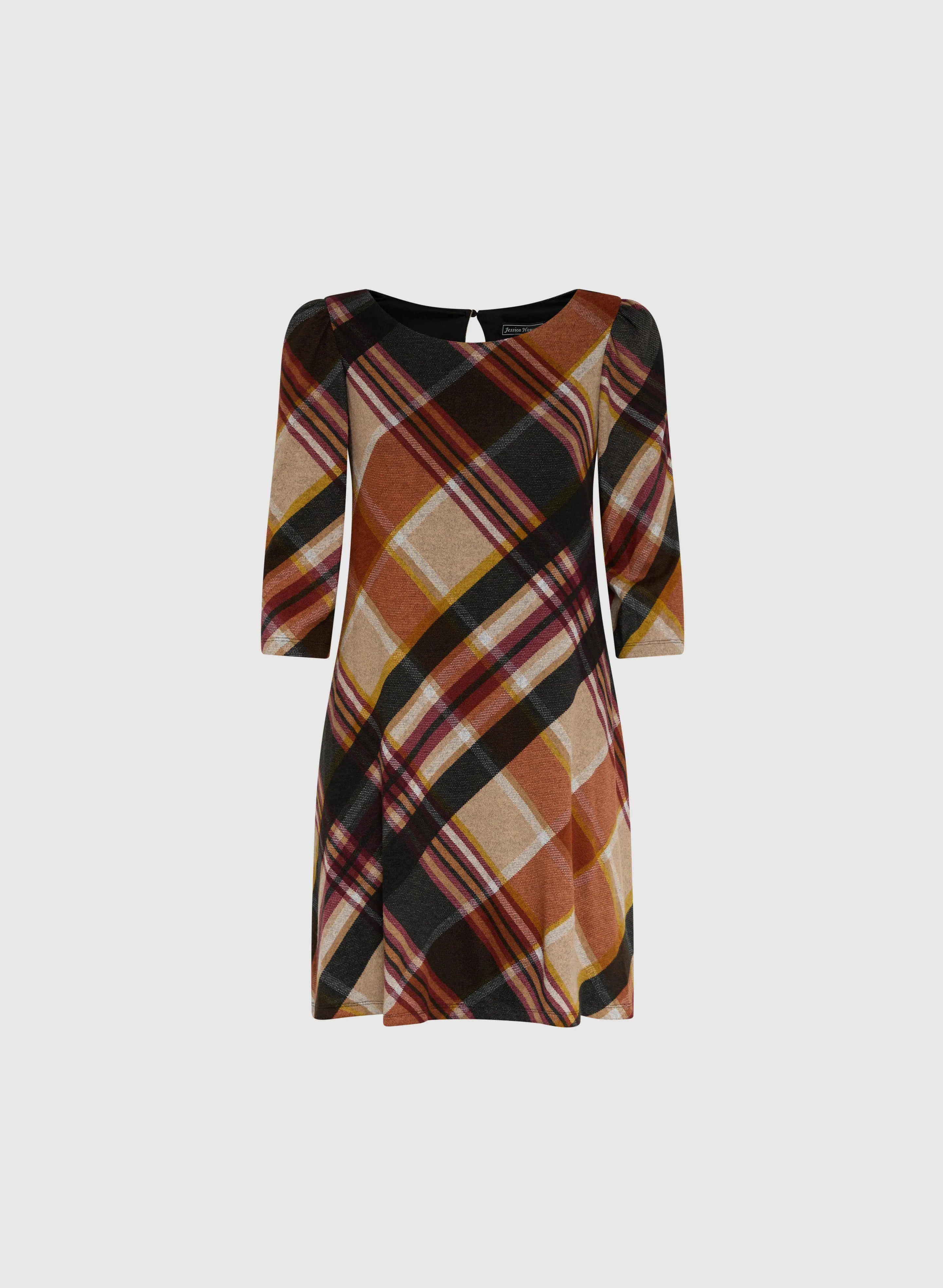 Plaid Print A-Line Dress