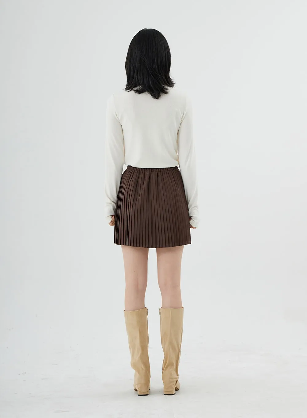 Pleated Bending Mini Skirt ON09