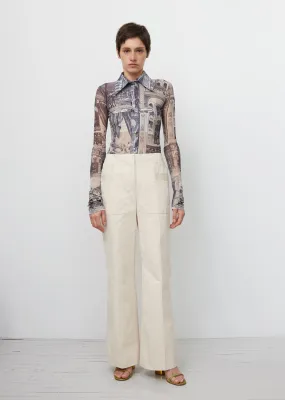 Portia Cotton Drill Flared Trousers