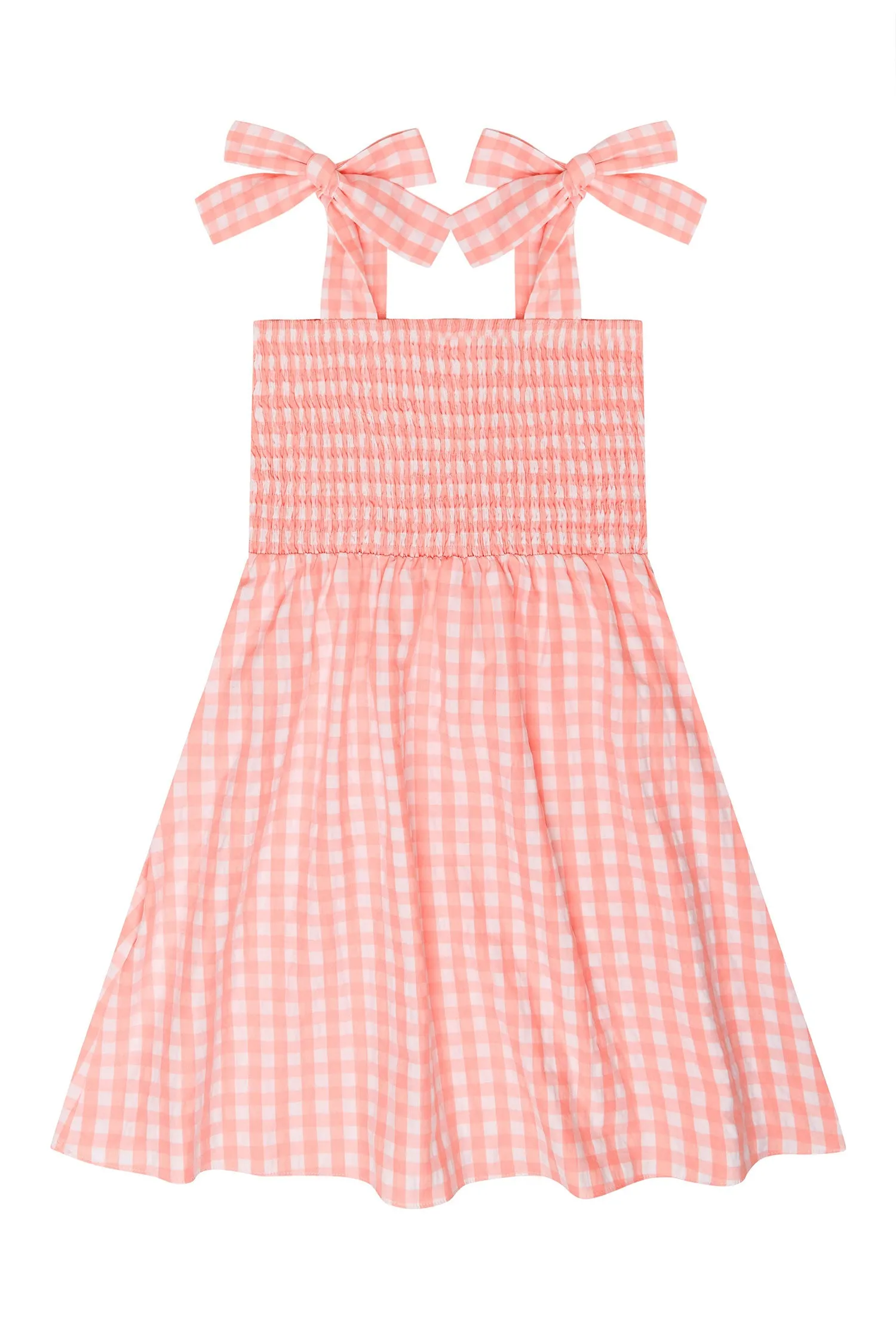 POSITANO DRESS IN PINK PEACH AND WHITE