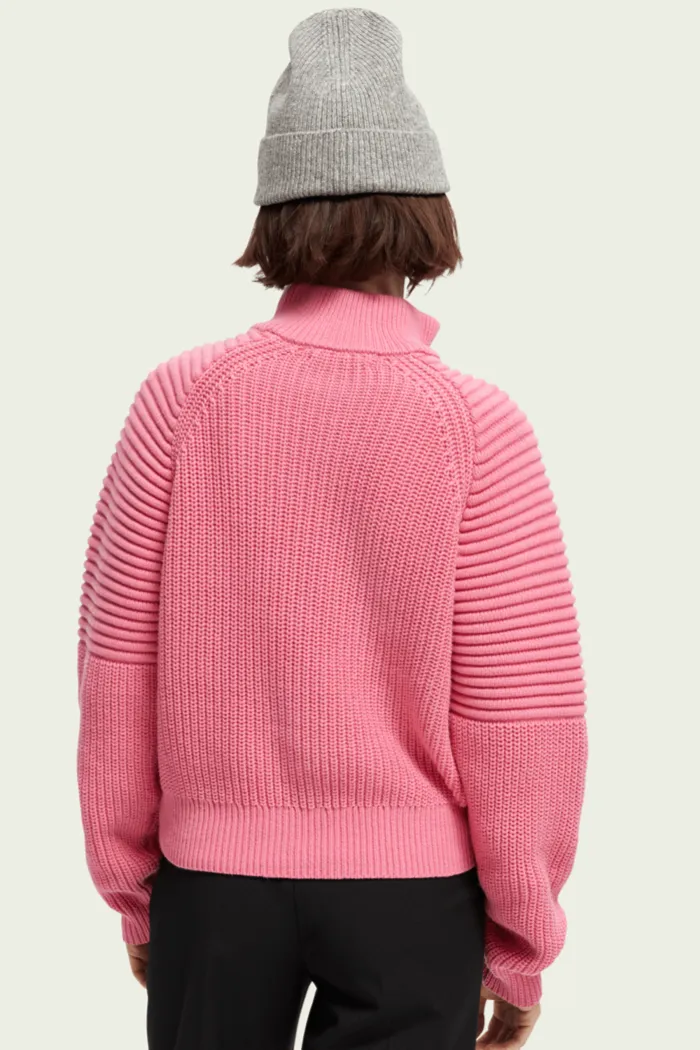 Relaxed Half-Zip Knit Sweater