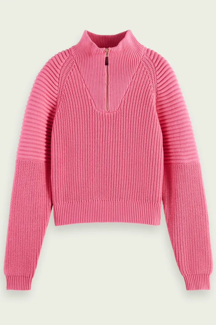 Relaxed Half-Zip Knit Sweater