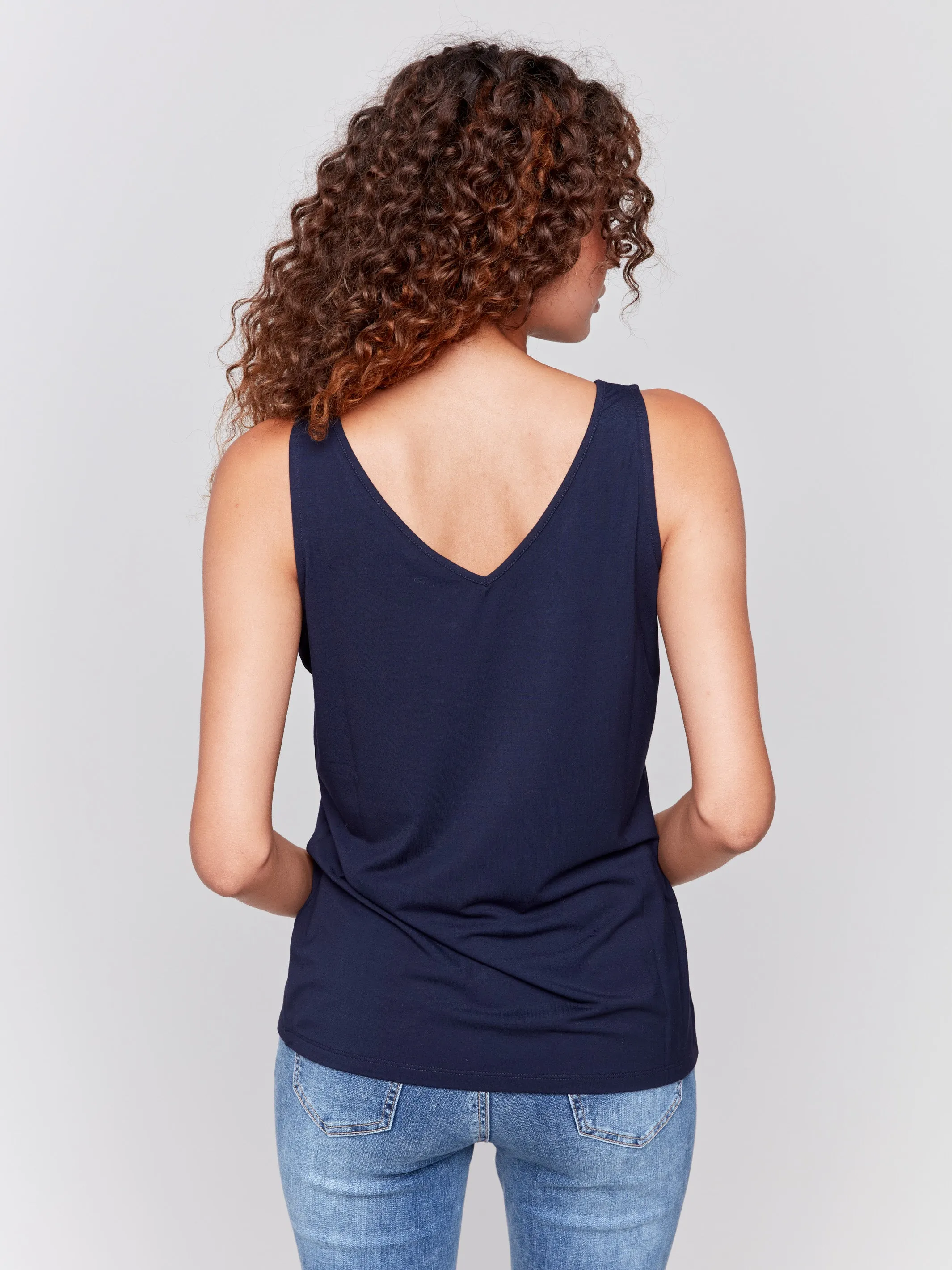 Reversible Bamboo Cami - Navy