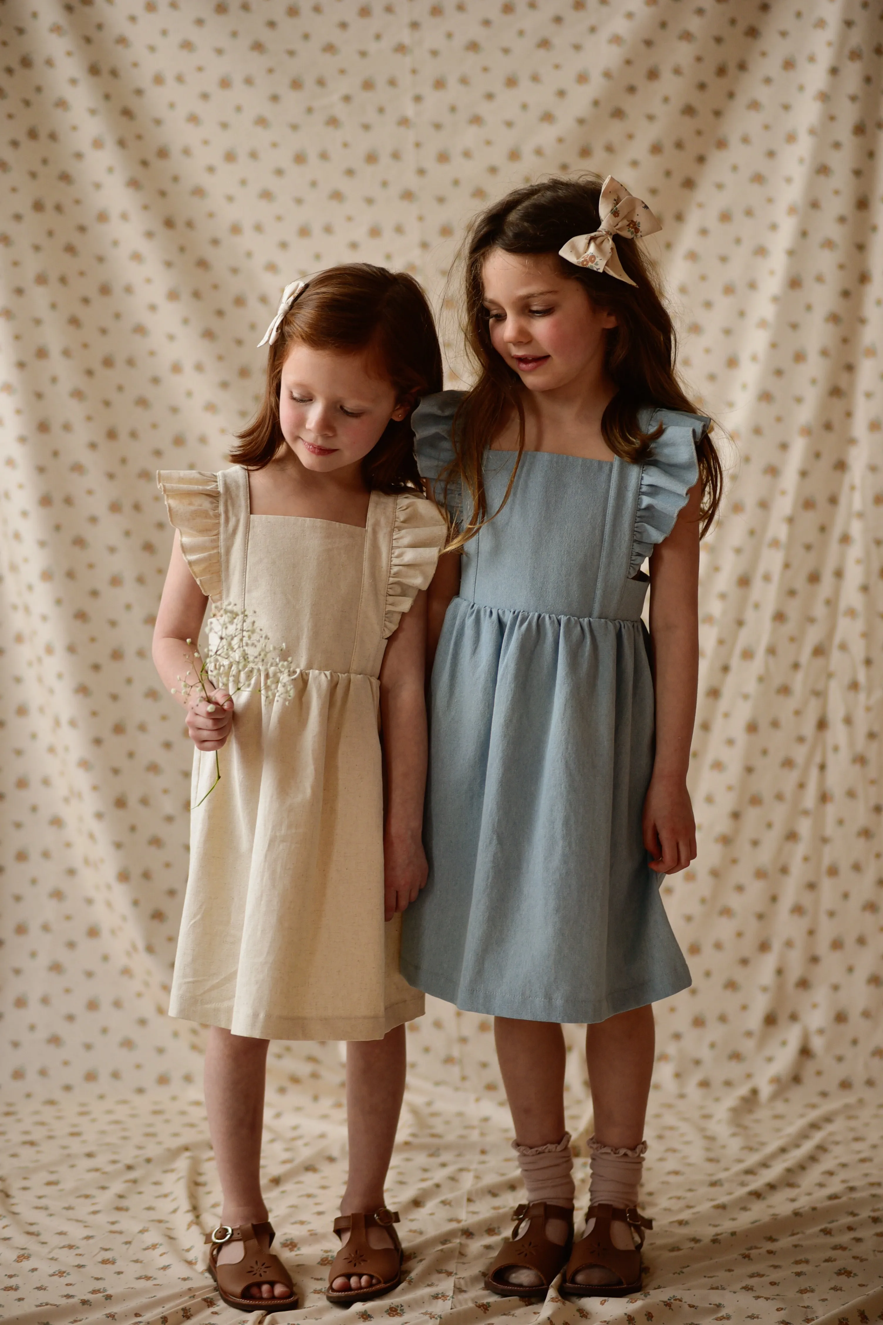 Ruffled Pinafore Dress - Oat