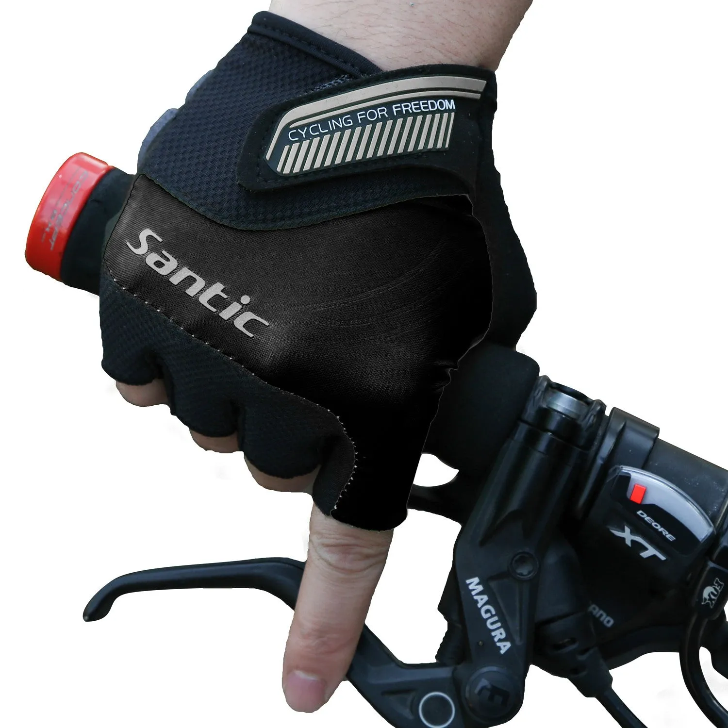 Santic Java Men Cycling Gloves Half Finger – Black