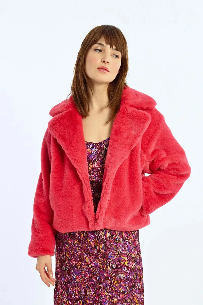 Short Textured Jacket - Fuchsia