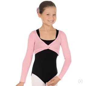 Soft Knit Twist Front Girls Mini Ballet Sweater - Select Color