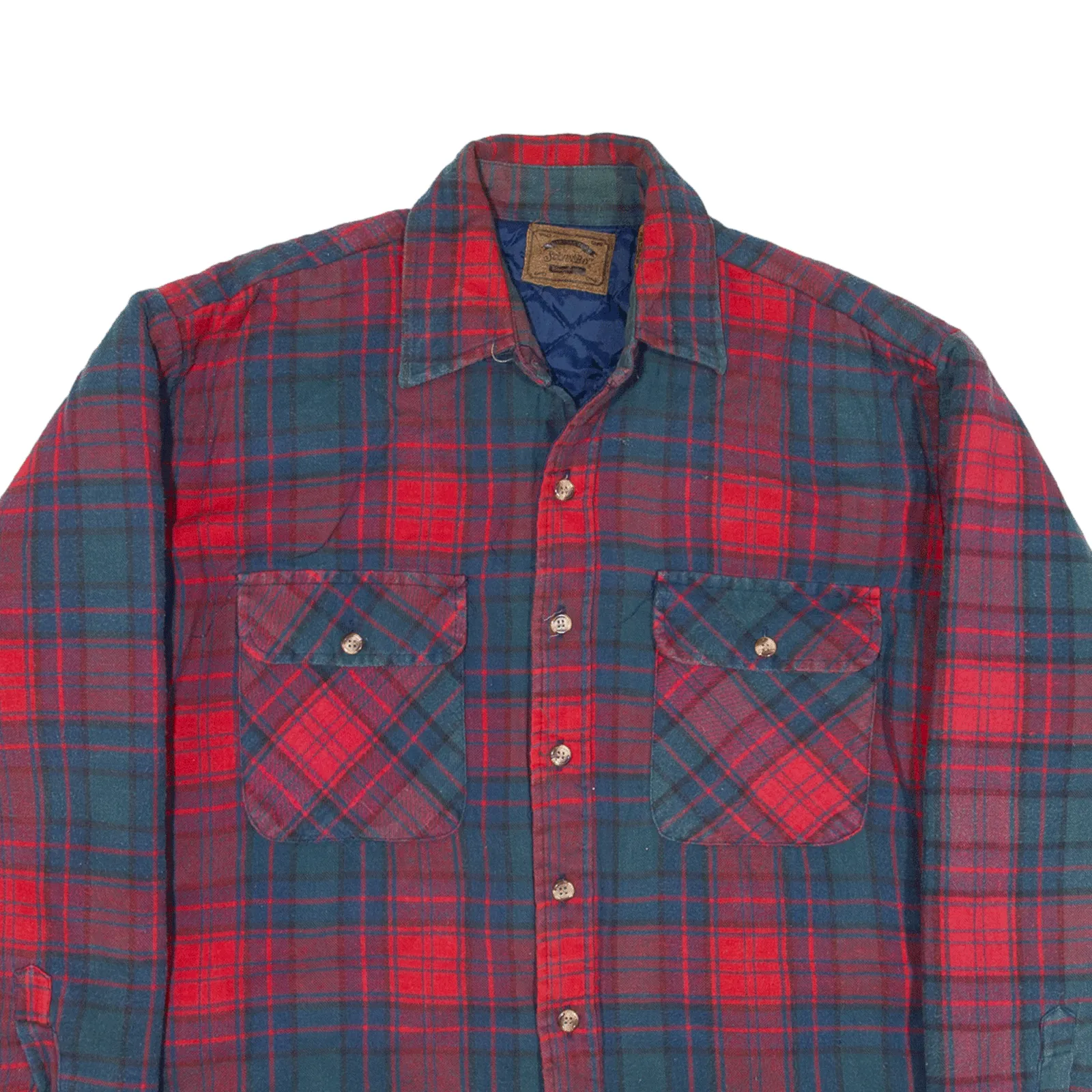 ST JOHNS BAY Quilted Lined Lumberjack Jacket Red Check Mens M