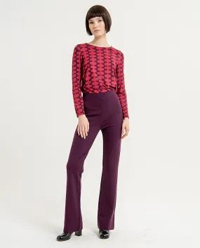 Surkana flare pants with side slits purple