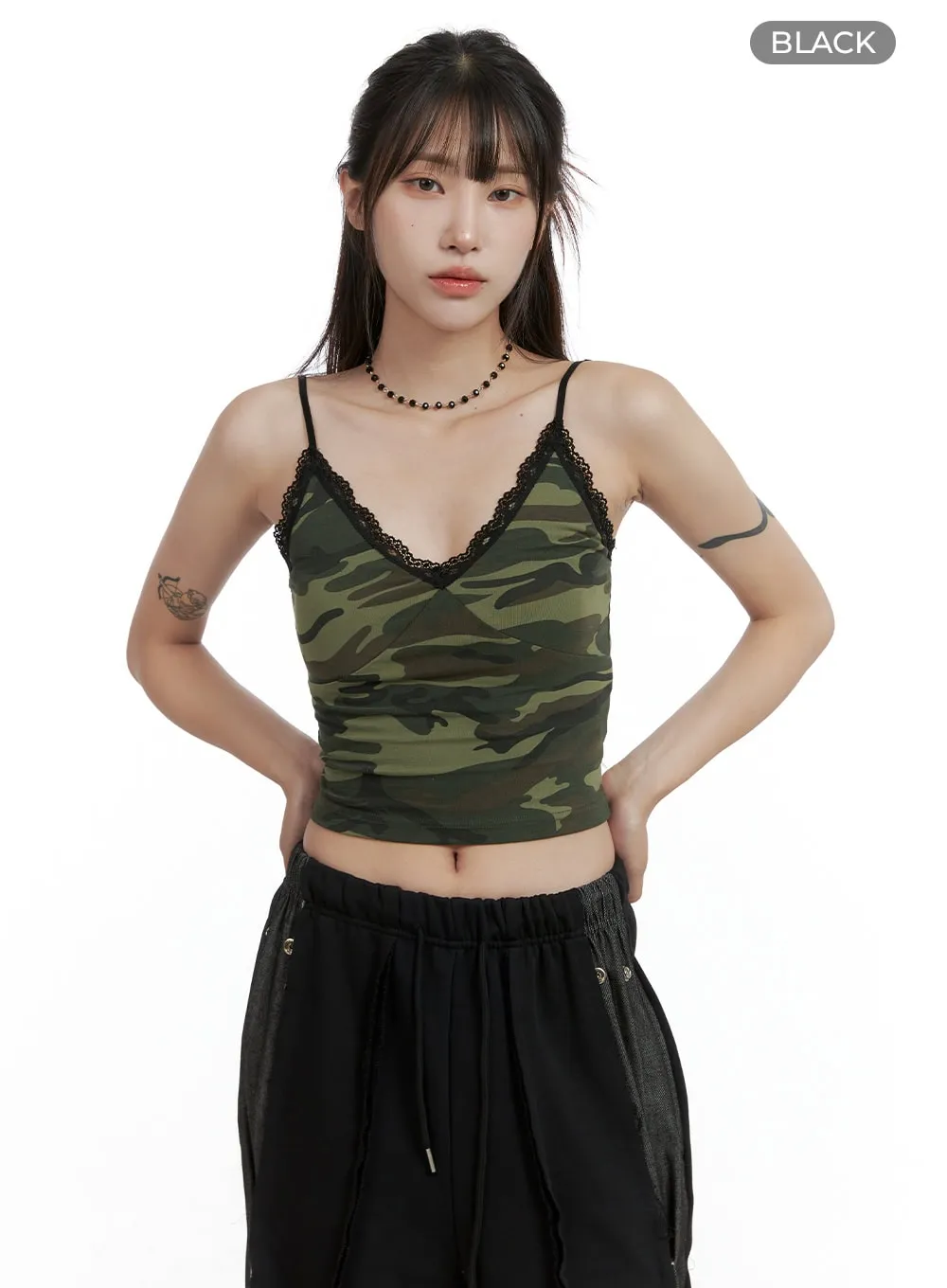 Sweetheart Lace Camo Cami Top CL424