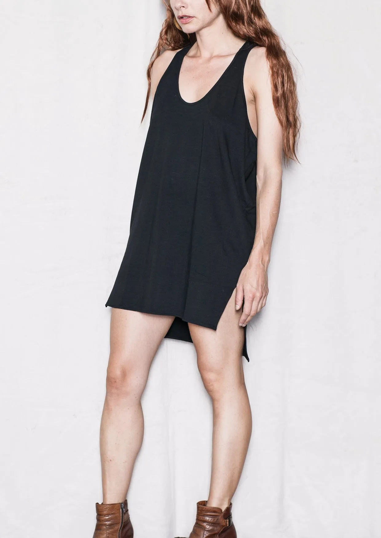 TANK TOP/DRESS - COTTON JERSEY black