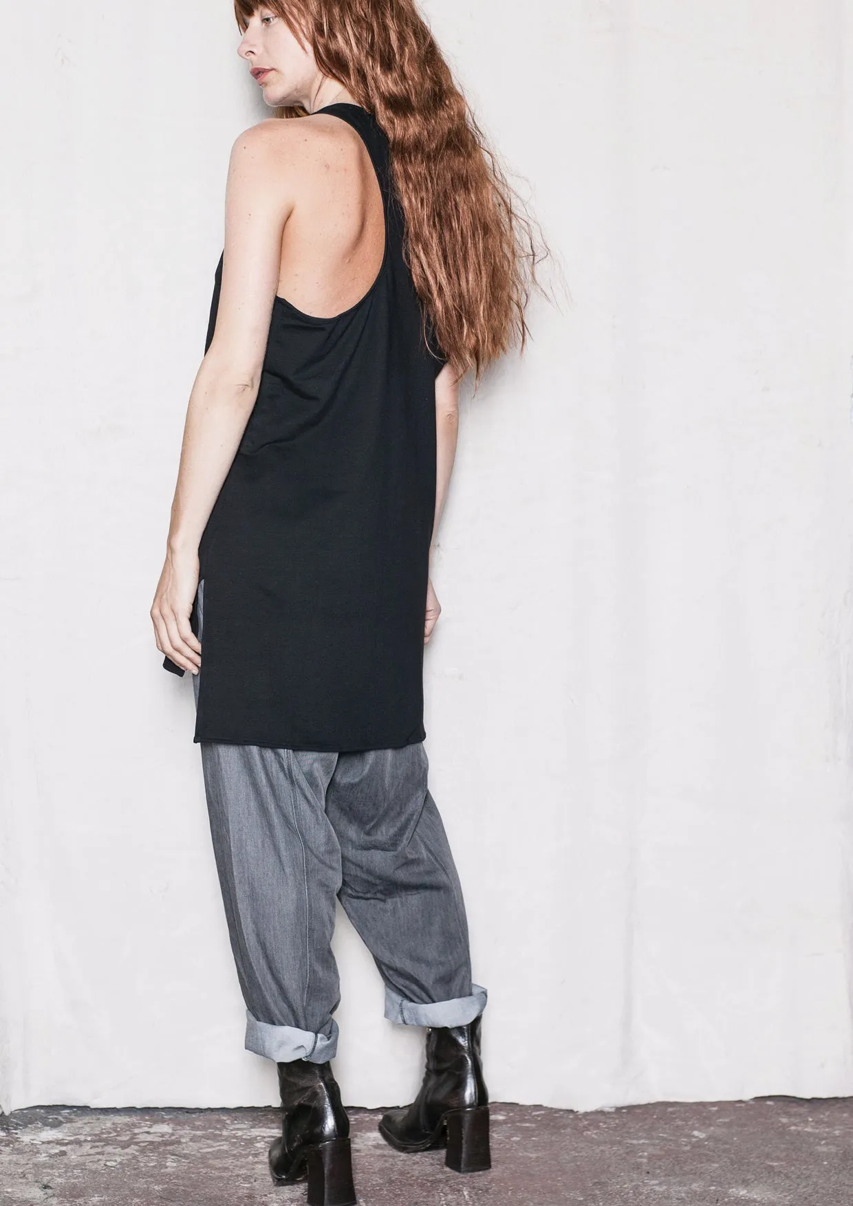 TANK TOP/DRESS - COTTON JERSEY black