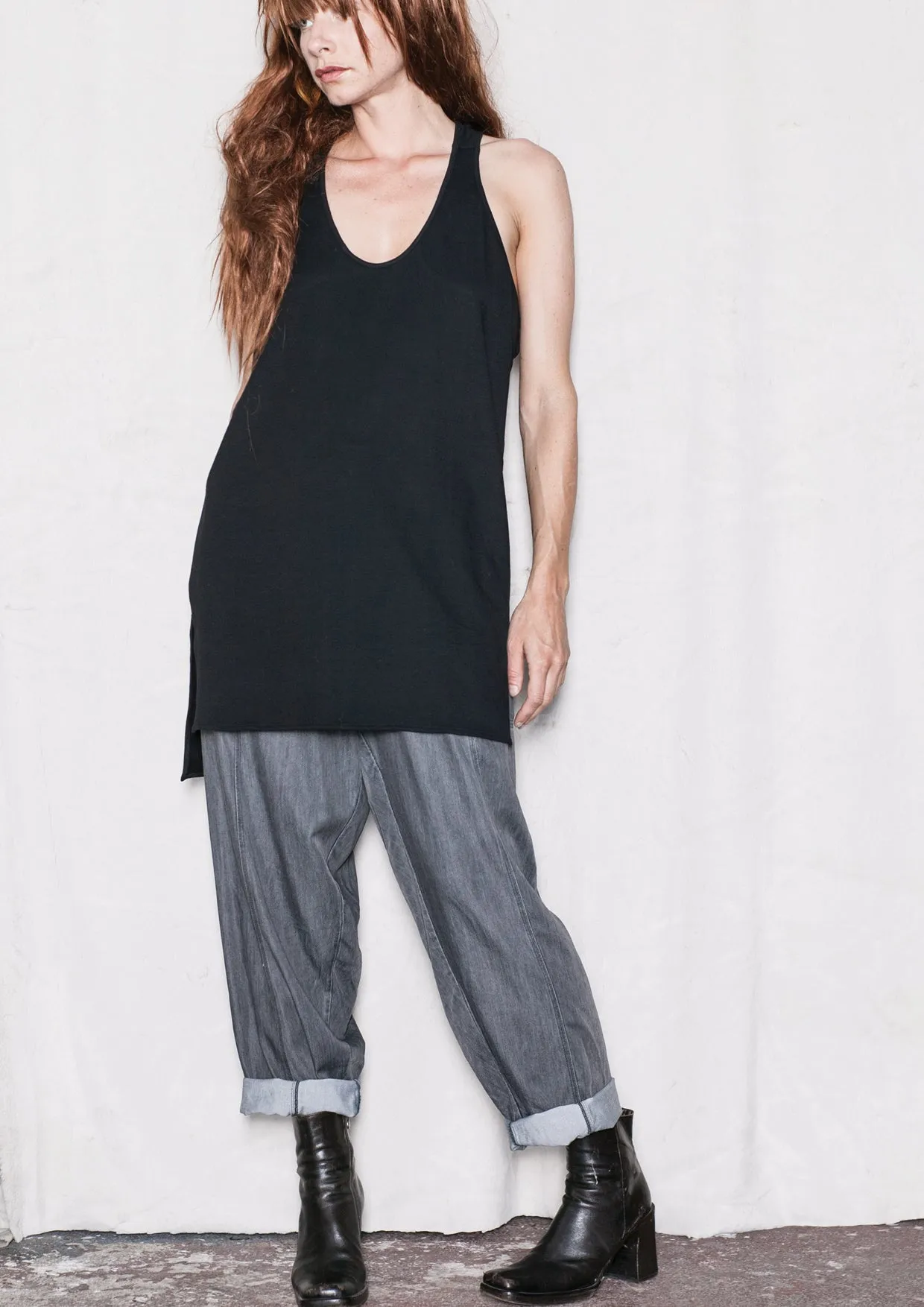 TANK TOP/DRESS - COTTON JERSEY black