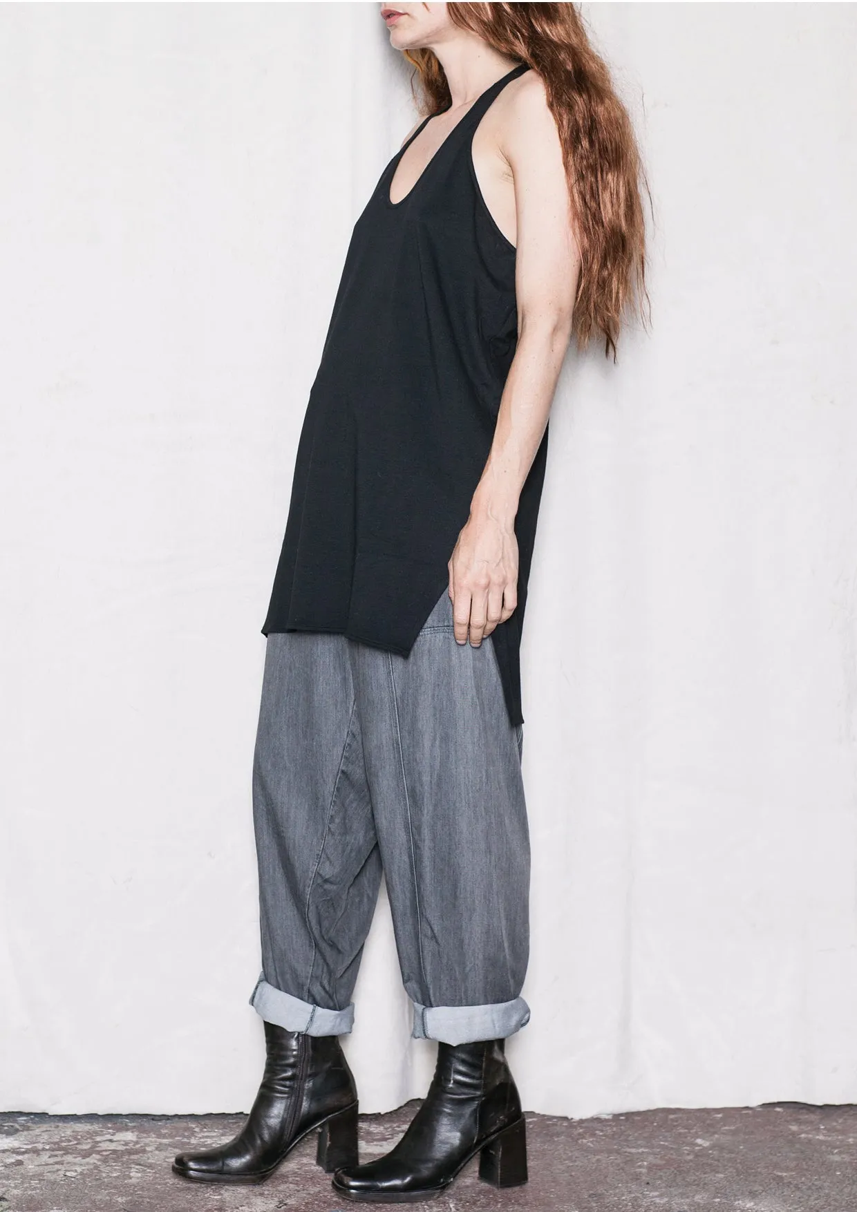 TANK TOP/DRESS - COTTON JERSEY black