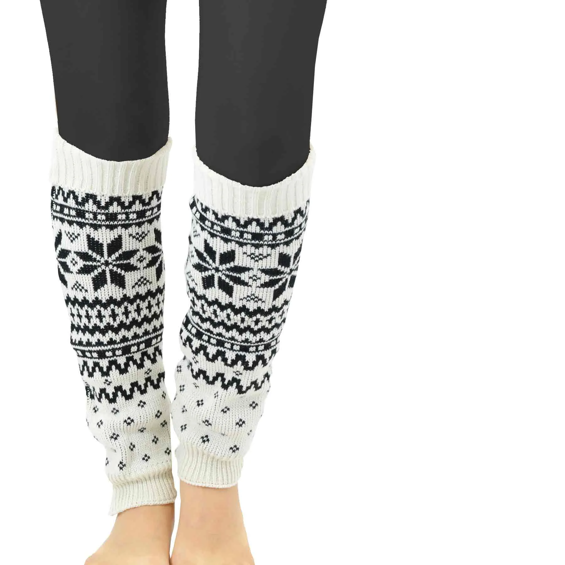 TeeHee Socks Women's Acrylic Leg Warmer Geometric Pattern 3-Pack Gift Box (10758)