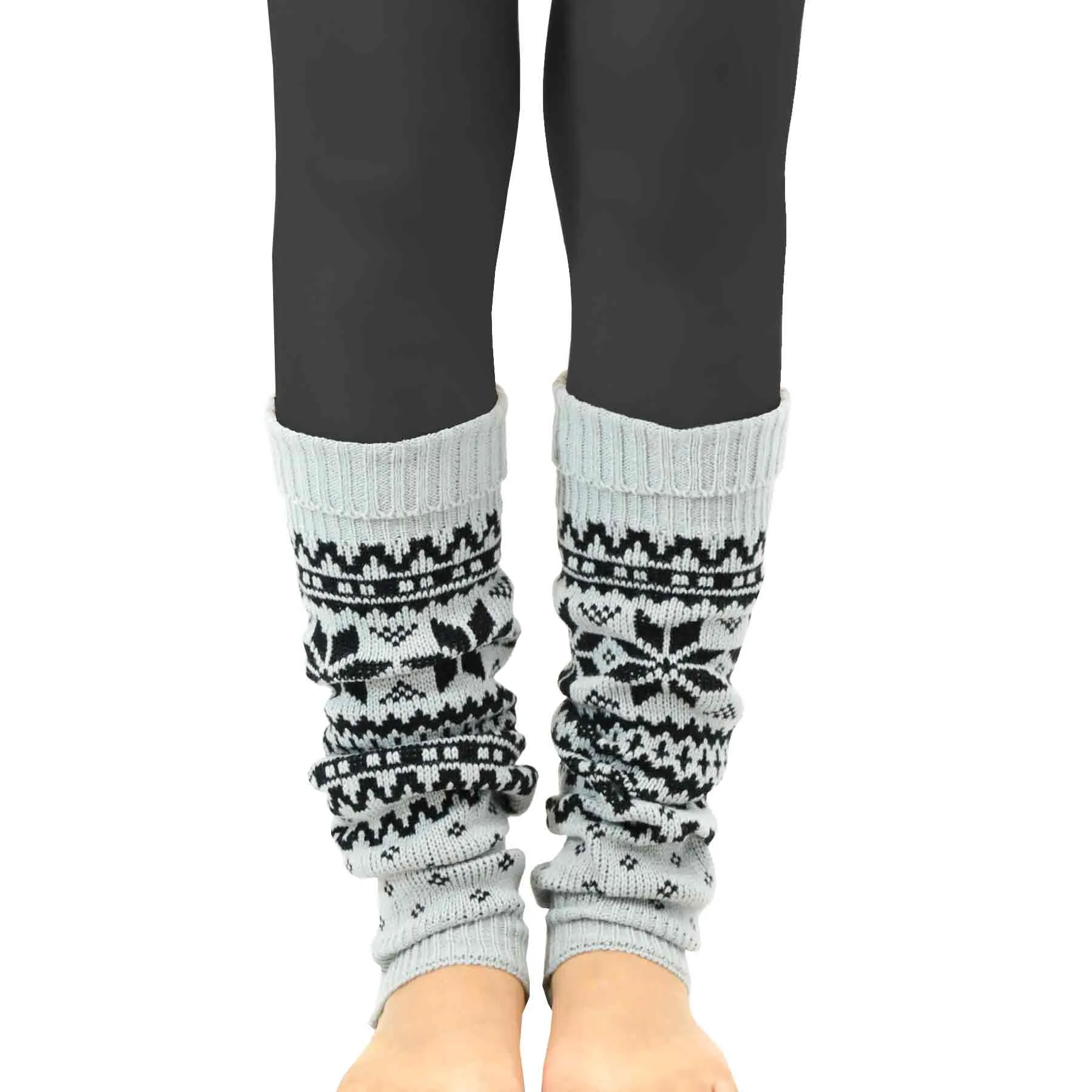 TeeHee Socks Women's Acrylic Leg Warmer Geometric Pattern 3-Pack Gift Box (10758)