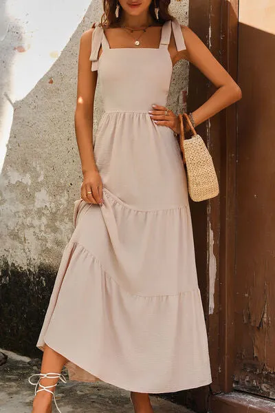 Tie Shoulder Resort Maxi Dress