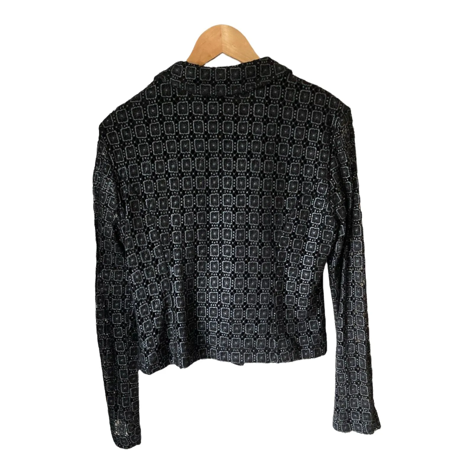 Tramontana Cotton Black With Grey Pattern Biker Style Jacket UK Size Medium