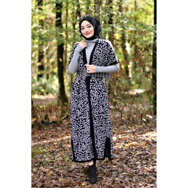 Turkish Woven Long Coat Sweater 2 Pcs Set