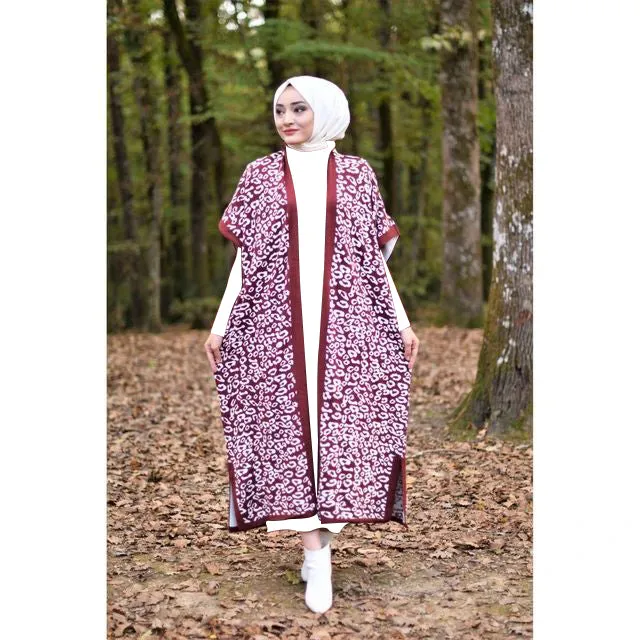 Turkish Woven Long Coat Sweater 2 Pcs Set