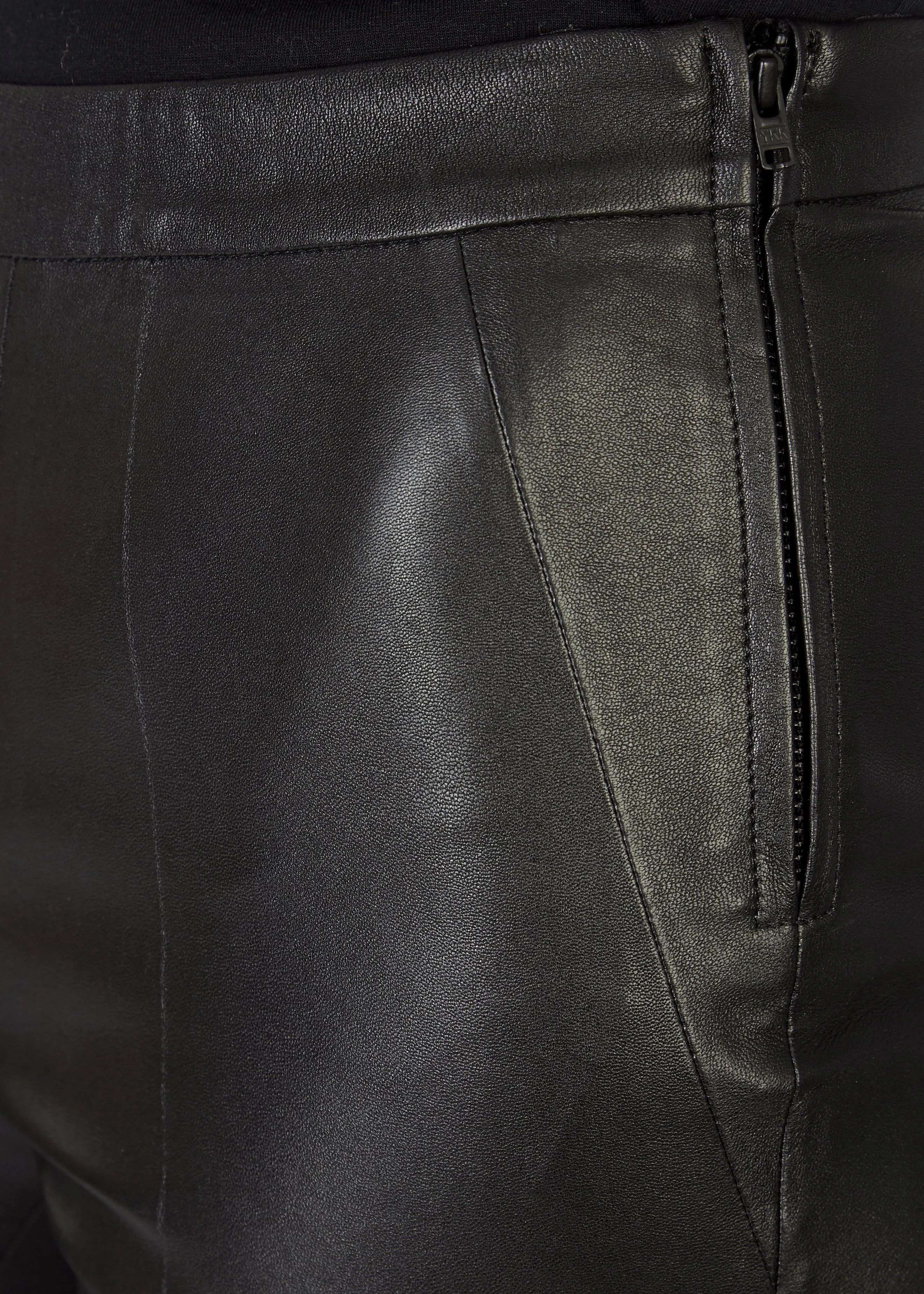 'Tyson' Crop Flare Leather Trousers