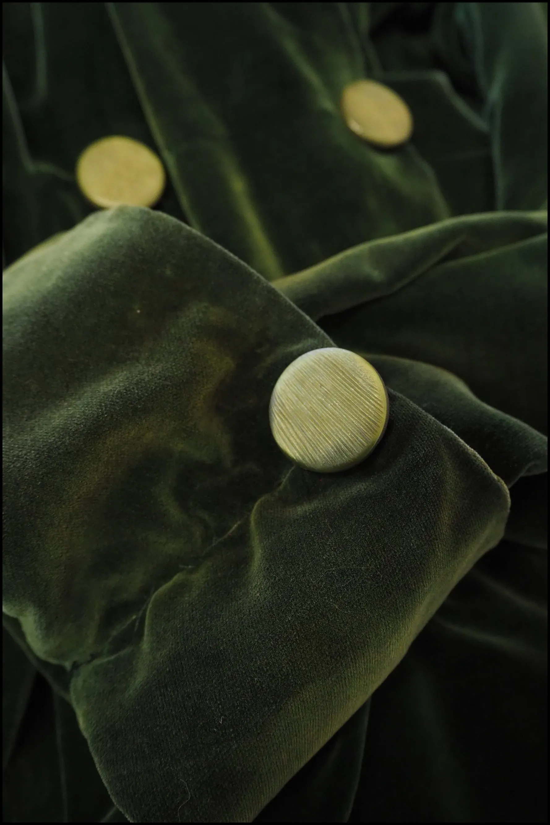 Vintage 1940s Green Velvet House Coat