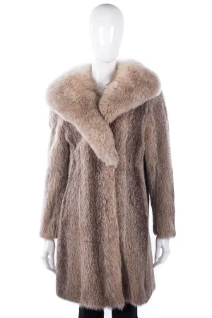 Vintage artic fox fur coat with full collar size M