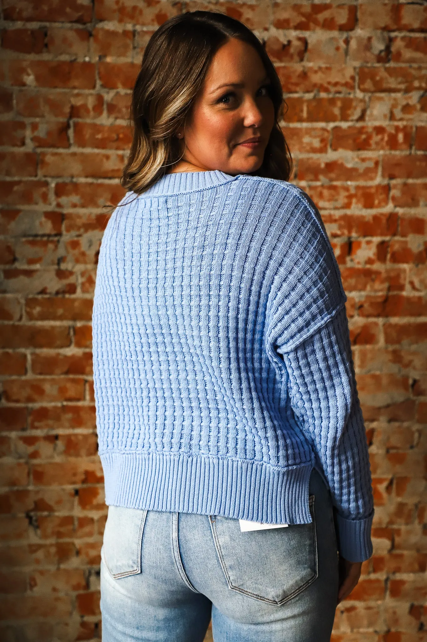 Wash My Blues Away Cropped Sweater