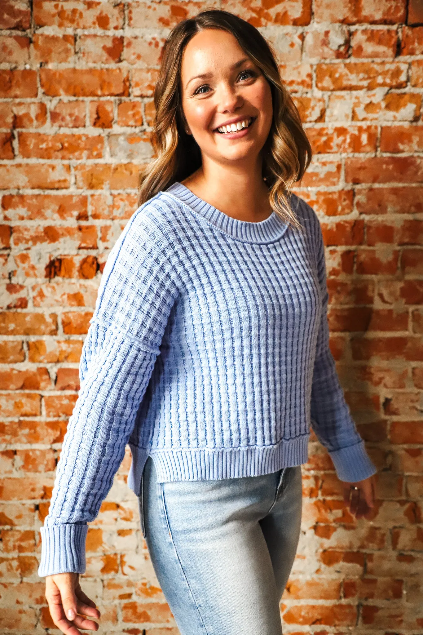 Wash My Blues Away Cropped Sweater