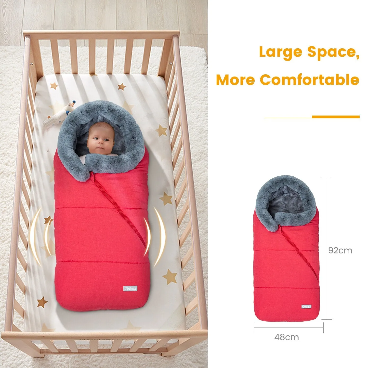 Winter Sleeping Bags Envelope Newborn Baby Stroller Sleepsack Hooded