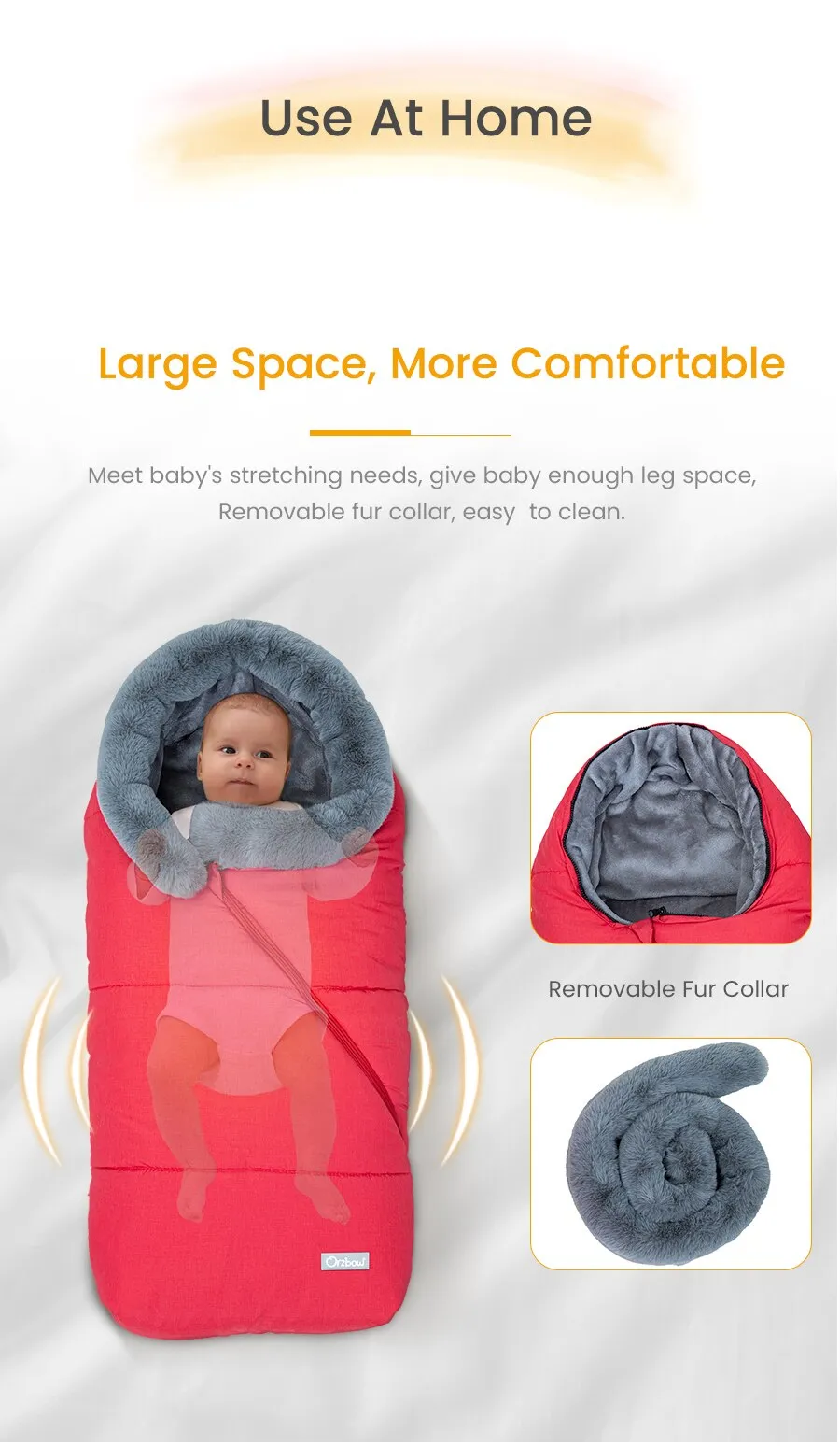 Winter Sleeping Bags Envelope Newborn Baby Stroller Sleepsack Hooded