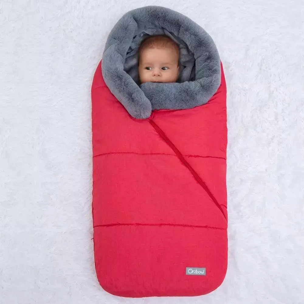 Winter Sleeping Bags Envelope Newborn Baby Stroller Sleepsack Hooded