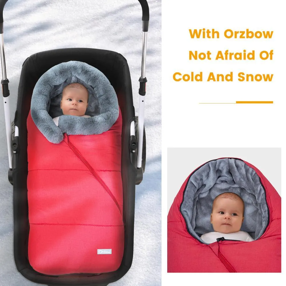 Winter Sleeping Bags Envelope Newborn Baby Stroller Sleepsack Hooded